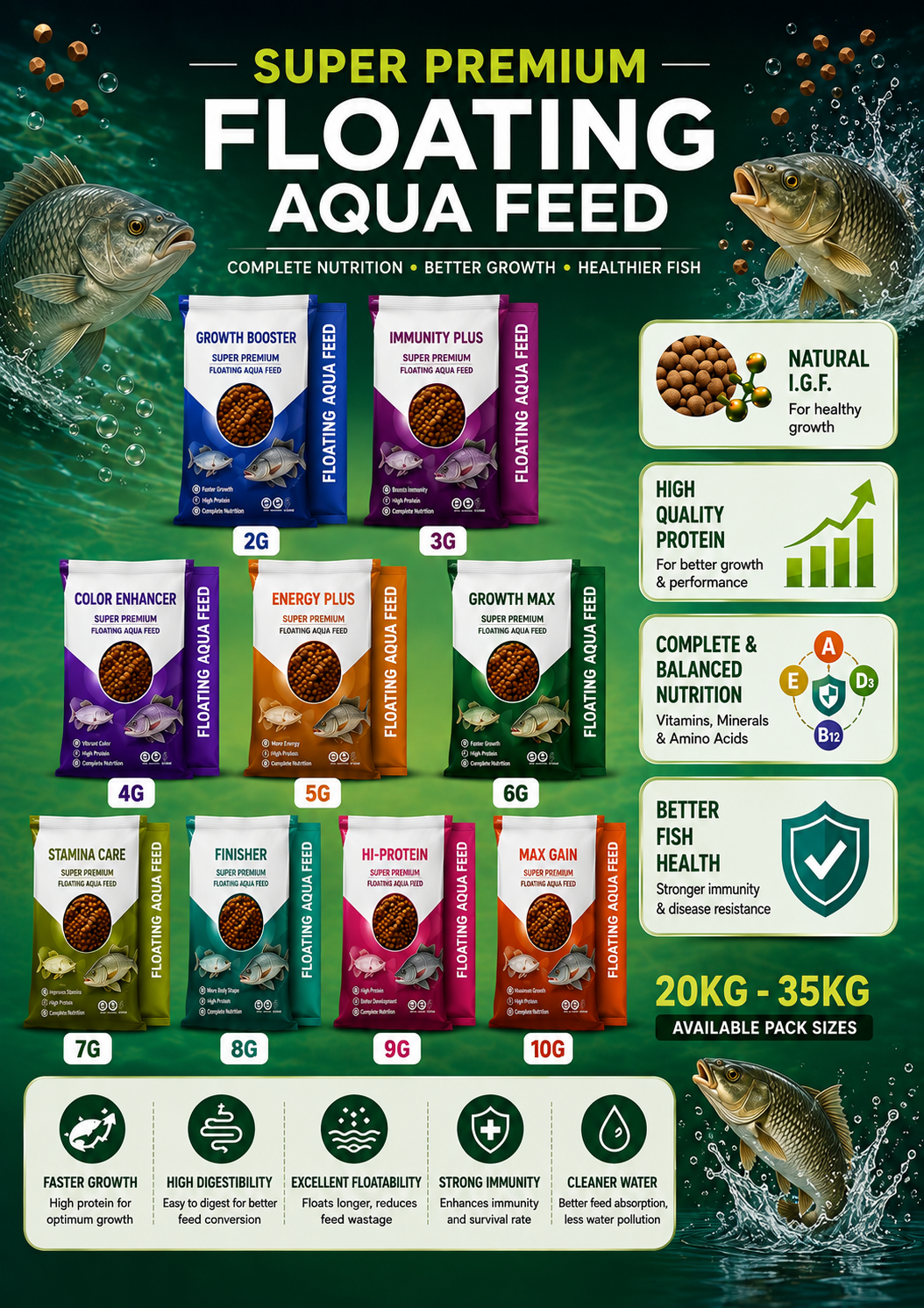 SUPER PREMIUM FLOATING SINKING AQUA FEED