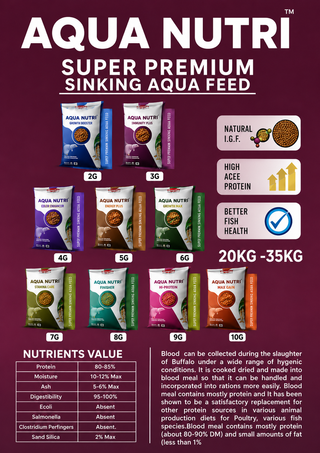 SUPER PREMIUM SINKING AQUA FEED